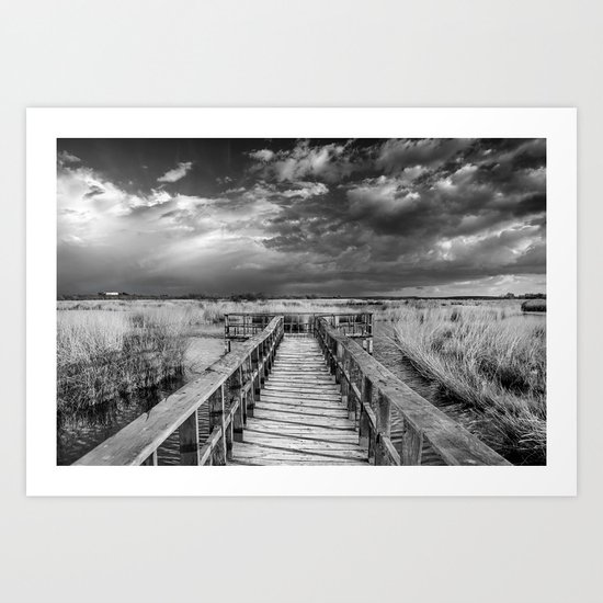 "Daimiel" Bridge at the lake Art Print