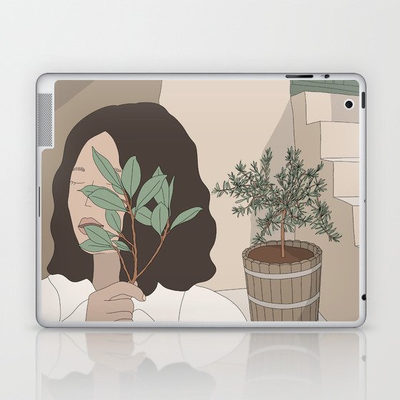 Woman with an olive branch Laptop & iPad Skin