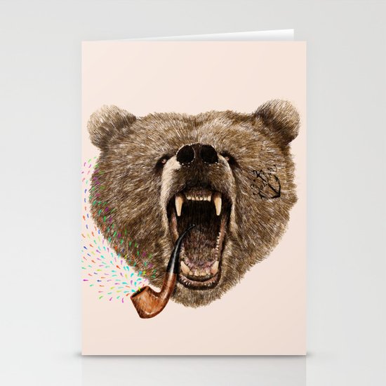Angry Bear Stationery Cards