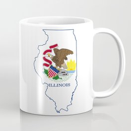 Illinois with Illinois State Flag Coffee Mug