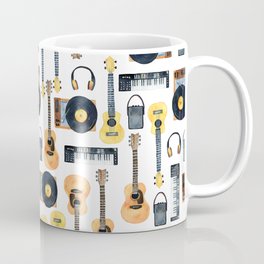 Seamless pattern yellow musical instruments  Coffee Mug