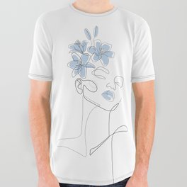 Blue Lily Girl All Over Graphic Tee