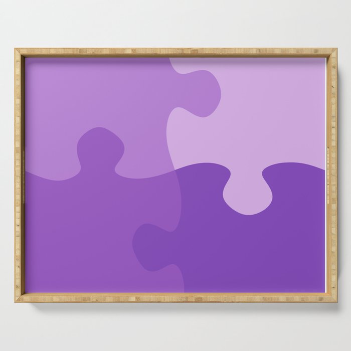 Pastel Ultra Violet Puzzle Pattern Jigsaw Pieces Serving Tray