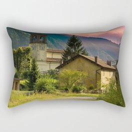 New Zealand Photography - Small Town Surrounded By Majestic Mountains Rectangular Pillow