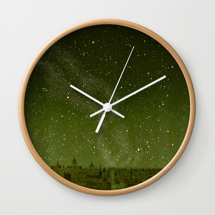The sky and horizon above Paris Illustration from Le ciel; notions élémentaires d'astronomie physi Wall Clock