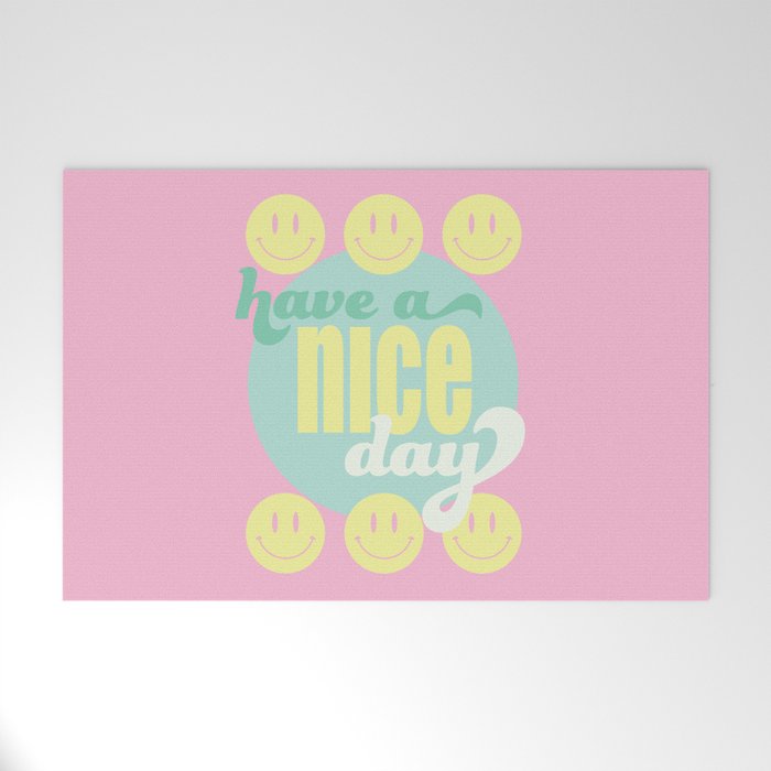 HAVE A NICE DAY - SMILEY FACES Welcome Mat