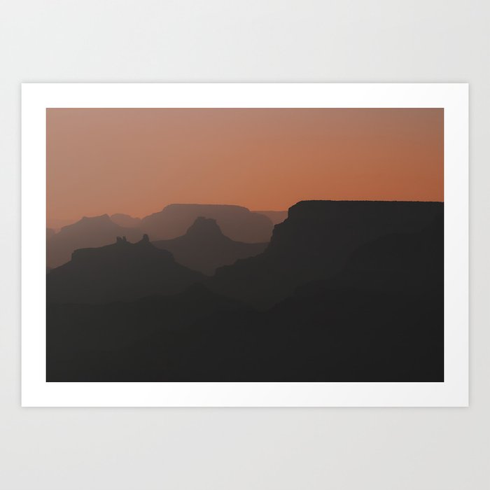 Orange Fire Sky and Layers of Grand Canyon National Park  Art Print