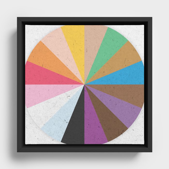 Rainbow Wheel of Inclusivity Framed Canvas | Graphic-design, Digital, Rainbow, Pride, Color-wheel, Inclusivity, Inclusiveness, Color, Colors