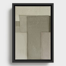 Neutral Abstract Geometric Framed Canvas
