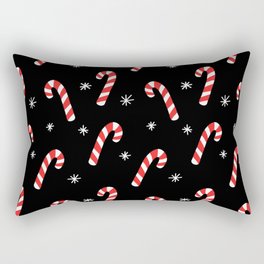 Candy Cane Pattern (black/red/white) Rectangular Pillow