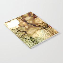 Turquoise and Brown Alcohol Ink Abstract by Herzart Notebook