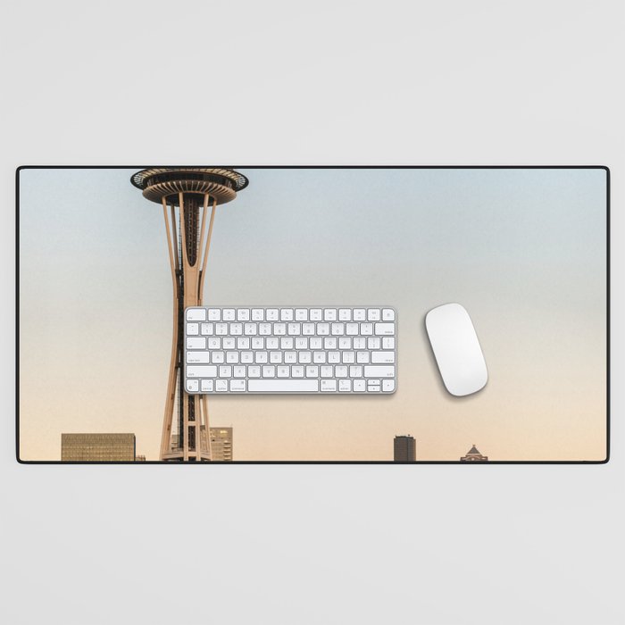 USA Photography - Seattle Space Needle In The Morning Desk Mat