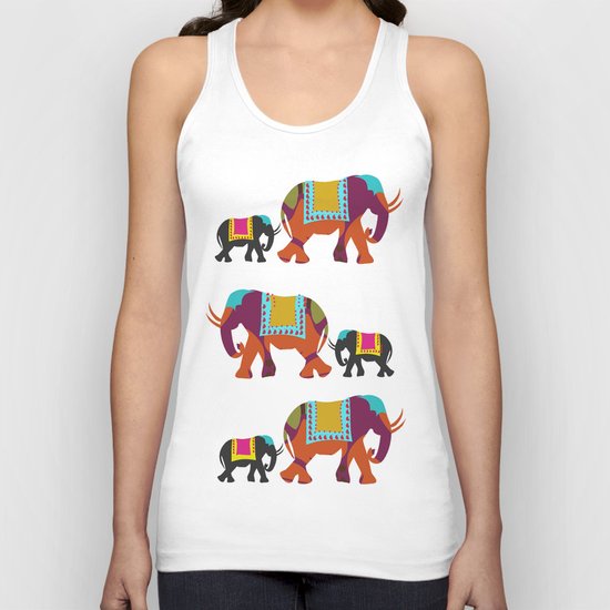 Elephants on the Streets of India Unisex Tank Top