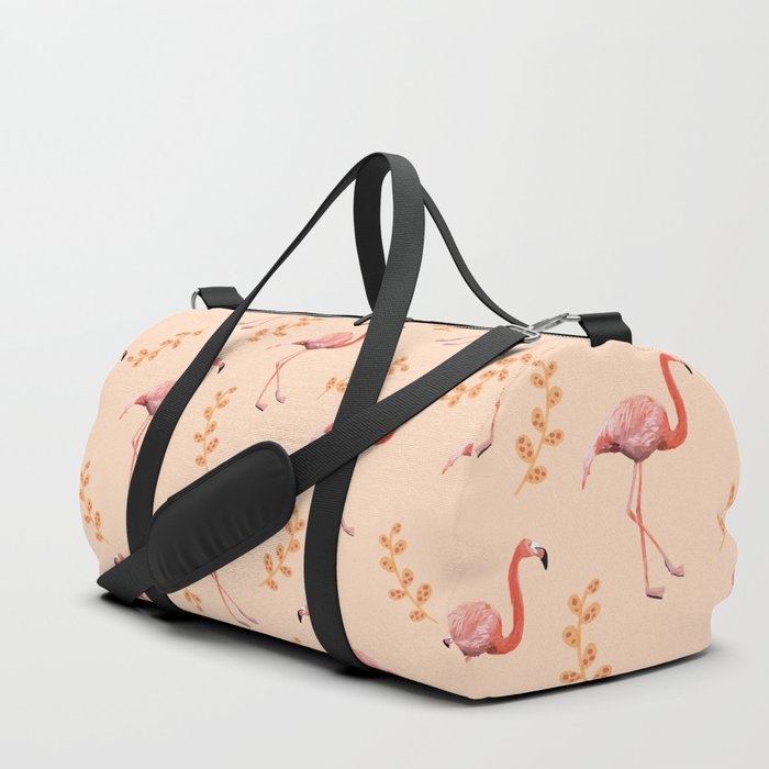 Peach Flamingos Duffle Bag