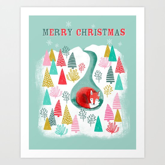 Winter's Fox by Andrea Lauren Art Print