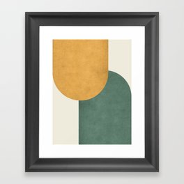 Halfmoon Colorblock 2 - Gold Green  Framed Art Print