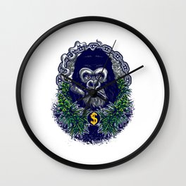 Cool Gorilla Smoking Weed Wall Clock