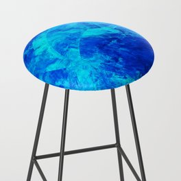 Ultra Blue Abstract Splatter Splash Marble Artwork  Bar Stool