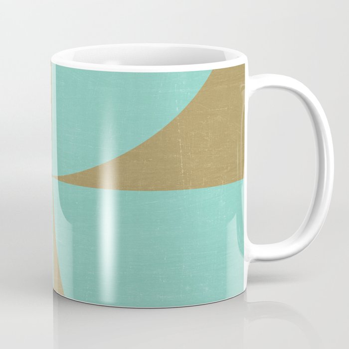 mod petals - teal and brown Coffee Mug