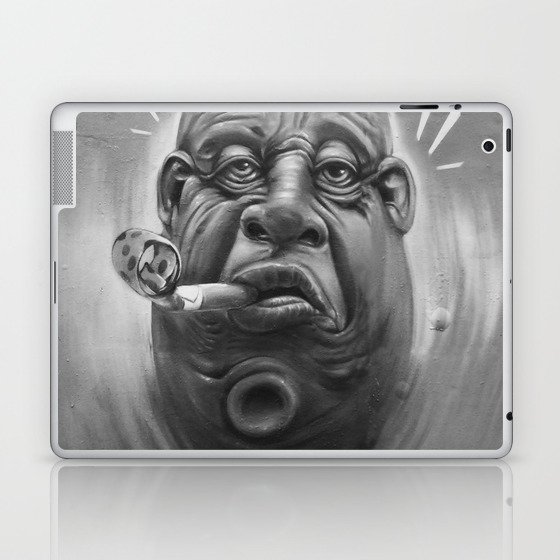 Fat black&White smoking man 2022 Laptop & iPad Skin