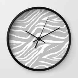 ZEBRA 2 GRAY AND WHITE ANIMAL PRINT Wall Clock
