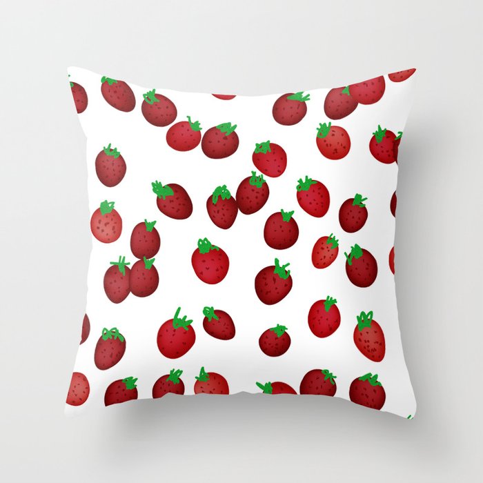 Strawberries Throw Pillow