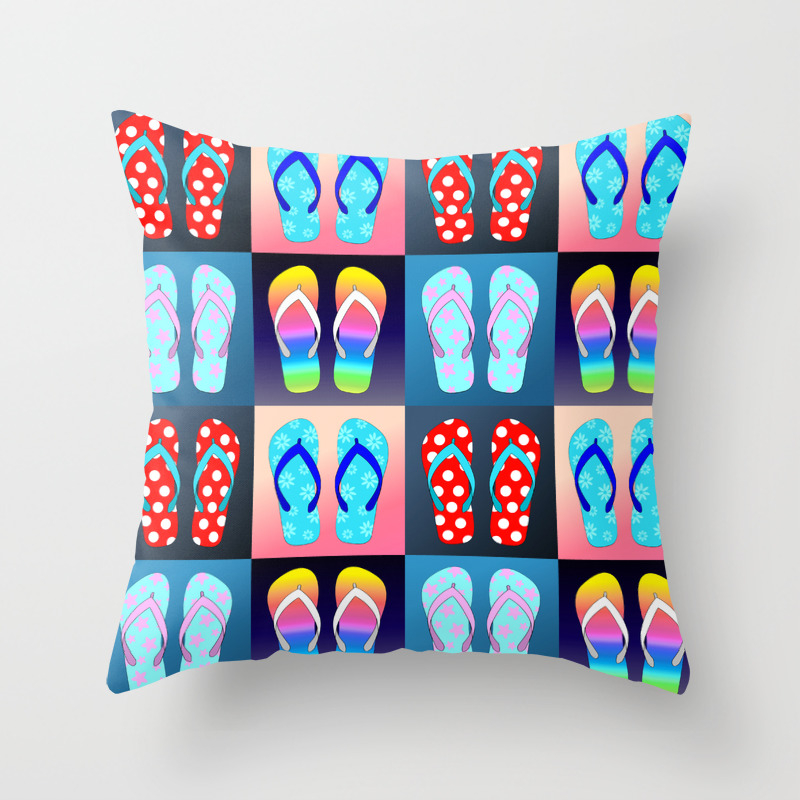 Pop Art Flip Flops Throw Pillow By Julieerindesigns Society6