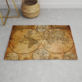 Vintage Map Area & Throw Rug