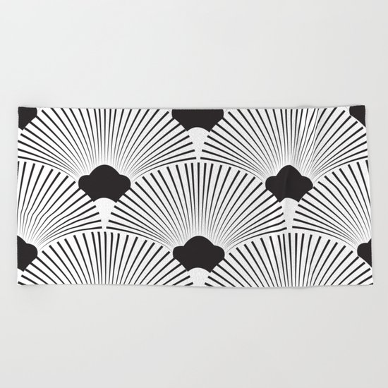 Art Deco Fans Beach Towel