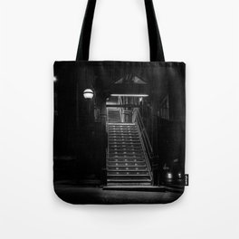 Stairs in Brooklyn at night, New York, black and white (2020-5-GNY117) Tote Bag