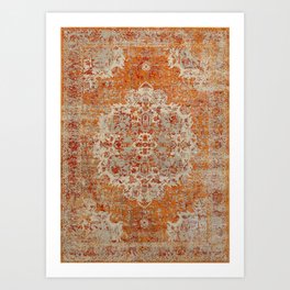 Oriental orange carpet Art Print