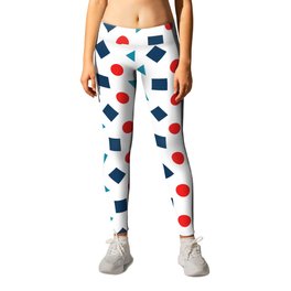 Rotating squares and triangle with circles pattern Leggings | Cyantriangle, Shapes, Redcircle, Triangle, Pattern, Circle, Blue, Red, Square, Graphicdesign 