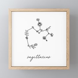 Sagittarius Floral Zodiac Constellation Framed Mini Art Print