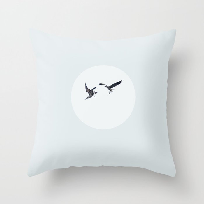 Bird Fight Throw Pillow