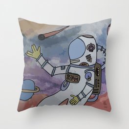 Peace Out, Astronaut! Throw Pillow