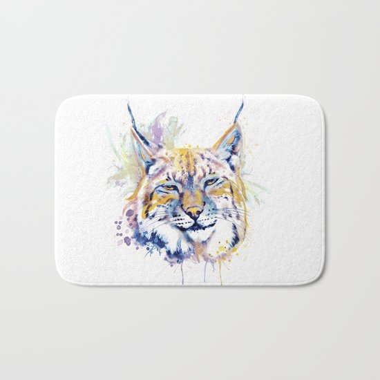Bobcat Head Bath Mat