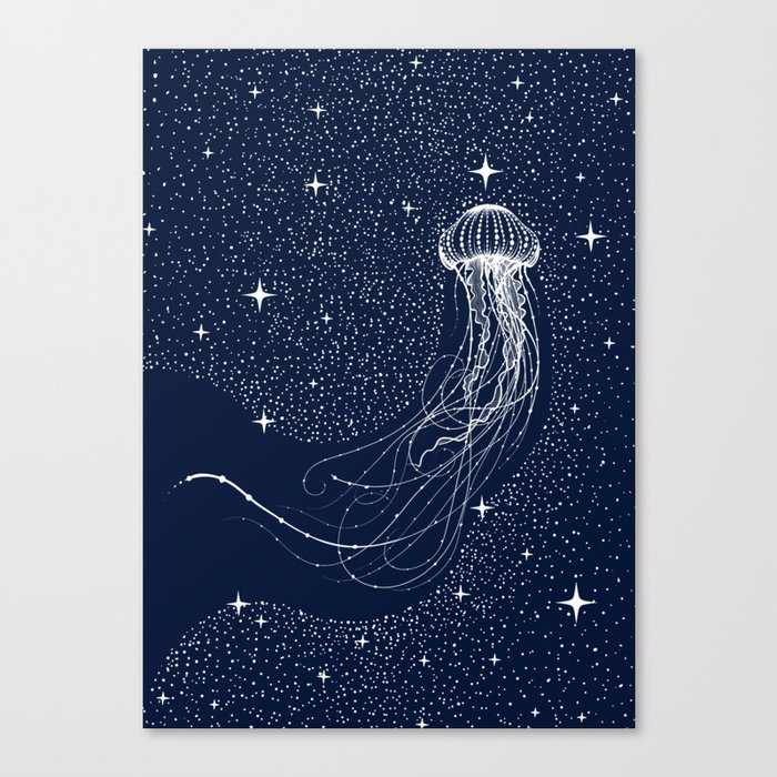 starry jellyfish Canvas Print