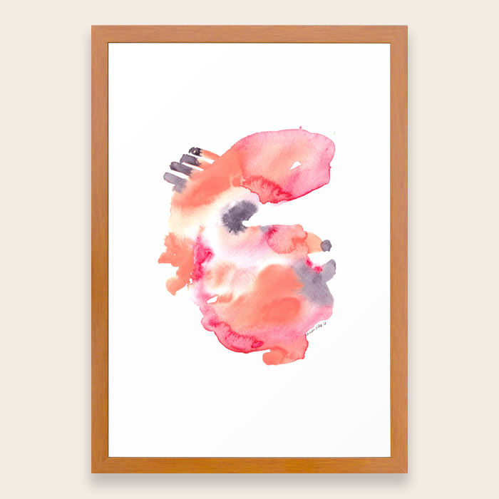 2 Color Flow 190531 Watercolor Abstract Painting Framed Art