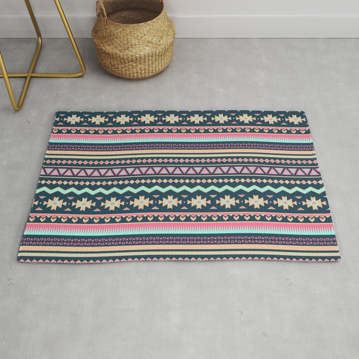 Colorful Aztec Tribal Pattern Rug By, Aztec Pattern Rug