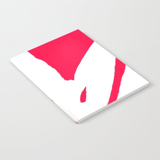 Missing White Fern on Bright Red Pink Fuchsia Notebook