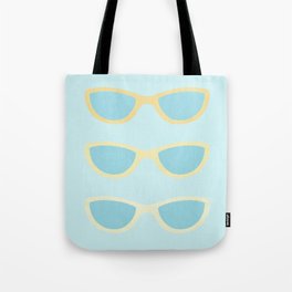 Yellow and blue retro sunglasses Tote Bag