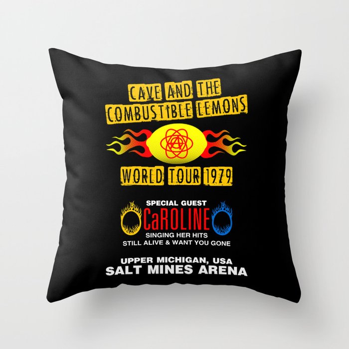 Cave & The Combustible Lemons Throw Pillow
