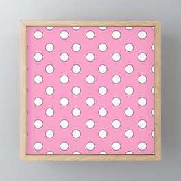 Pink Pastel Polka Dots Framed Mini Art Print
