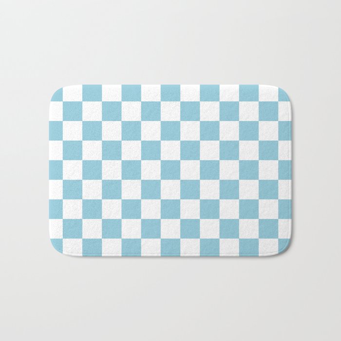 Checkerboard Pattern - aqua Bath Mat