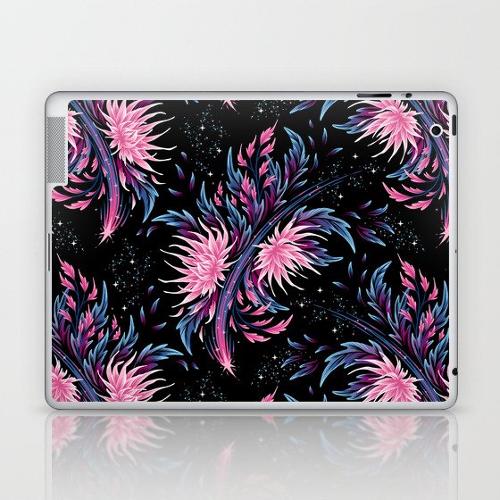 Floral Supernova - Pink Blue Laptop & iPad Skin