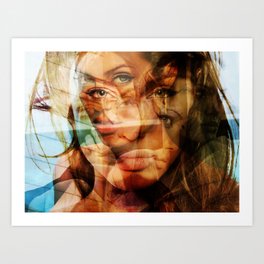faces of Angelina Jolie3 Art Print