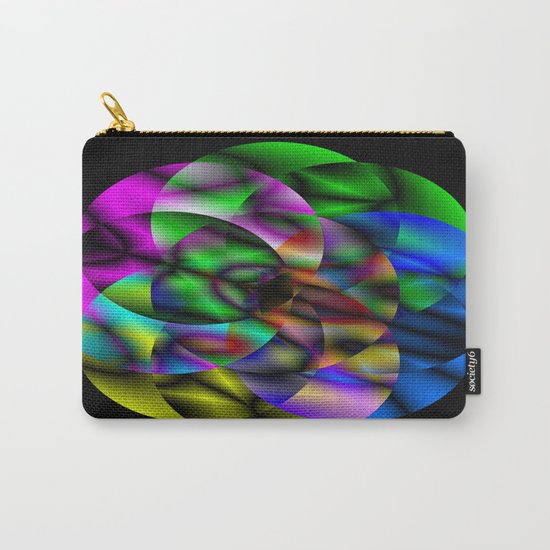 Concentric Vibrancy - Abstract, neon, geometry artwork Carry-All Pouch