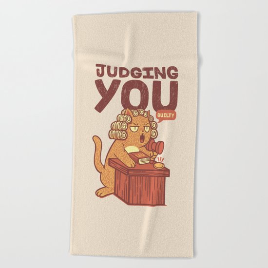 I'm Judging You Cat T-Shirt Beach Towel