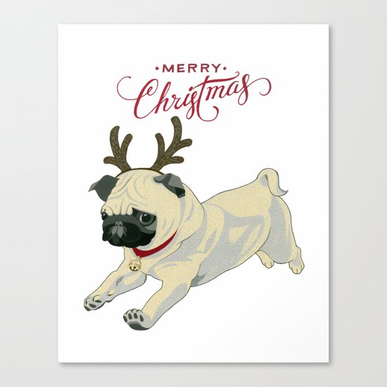 Deer Pug Canvas Print