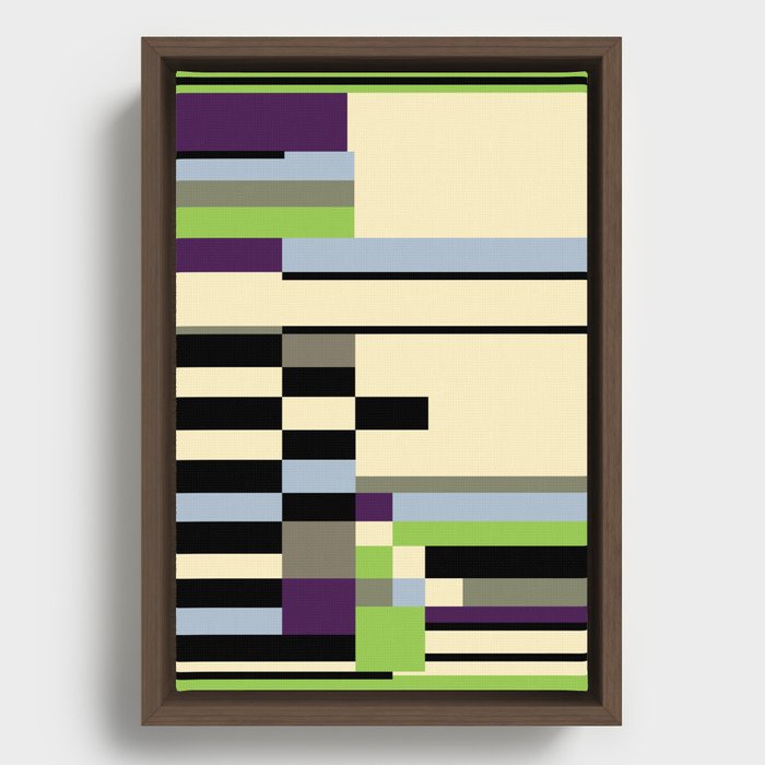 Bauhaus Retro Stripes Framed Canvas